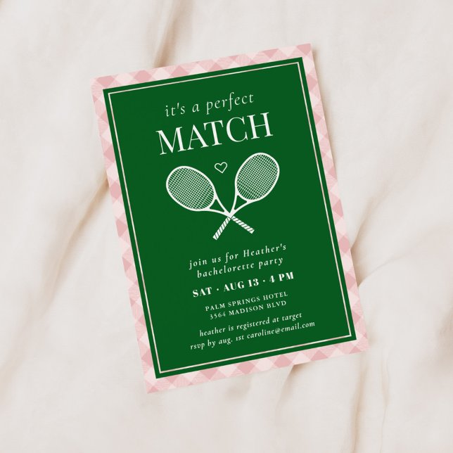 Last Swing Before the Ring Tennis Bachelorette Invitation (Creator Uploaded)