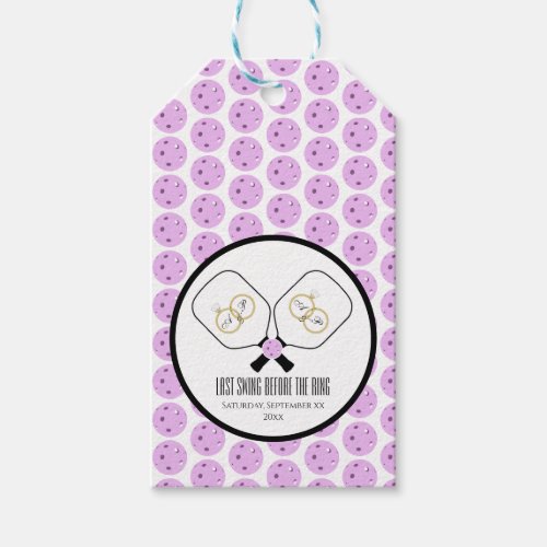 Last Swing Before the Ring Wedding Pickleball  Gift Tags