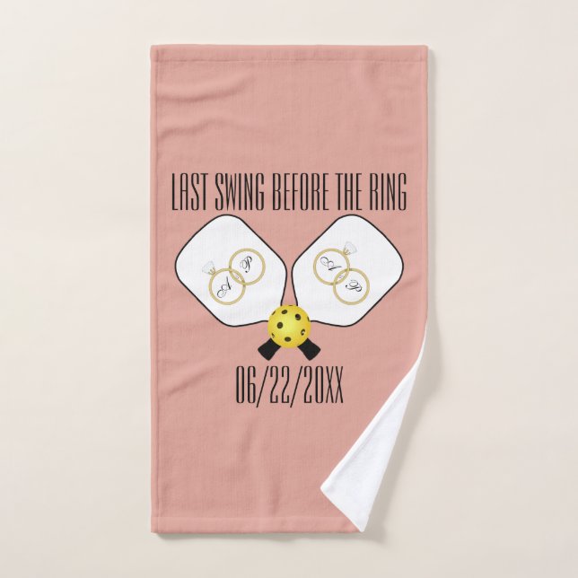 Last Swing Before the Ring Wedding Pickleball Hand Towel (Hand Towel)