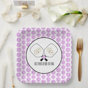 Last Swing Before the Ring Wedding Pickleball  Paper Plates