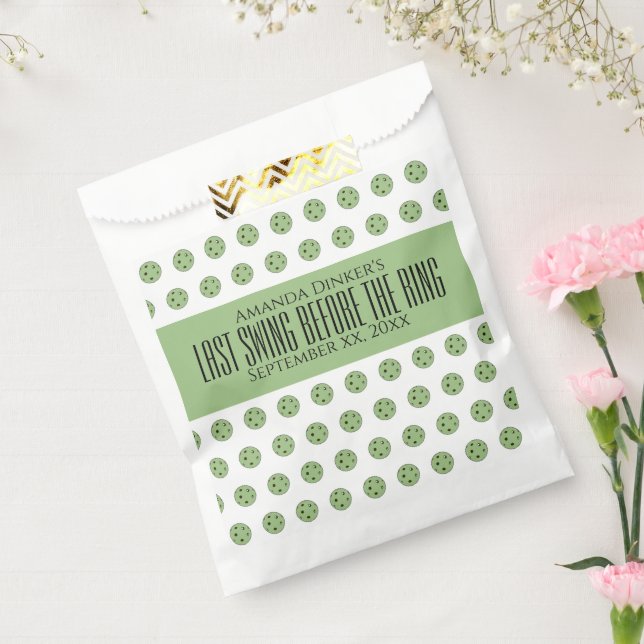 Last Swing Before the Ring Wedding Pickleball Sage Favor Bag (Sealed)