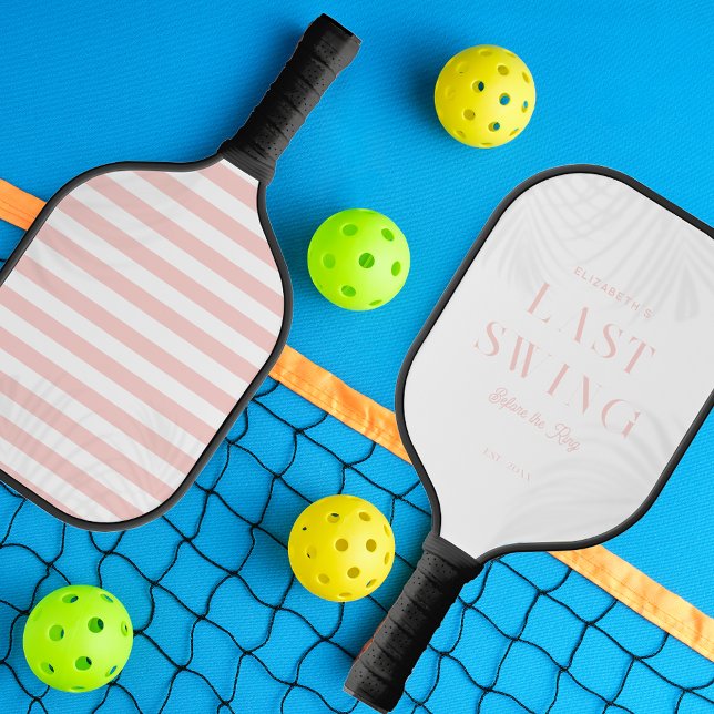Last Swing Bride Bridesmaid Bachelorette Monogram Pickleball Paddle (Creator Uploaded)