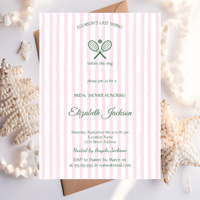 Last Swing Country Club Striped Bridal Shower Invitation (Creator Uploaded)