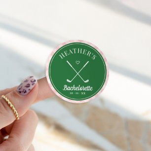 Last Swing Golf Bachelorette Classic Round Sticker