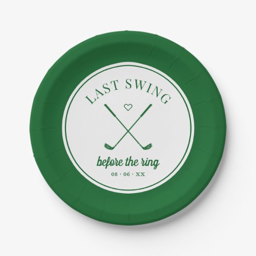 Last Swing Golf Bachelorette Paper Plates