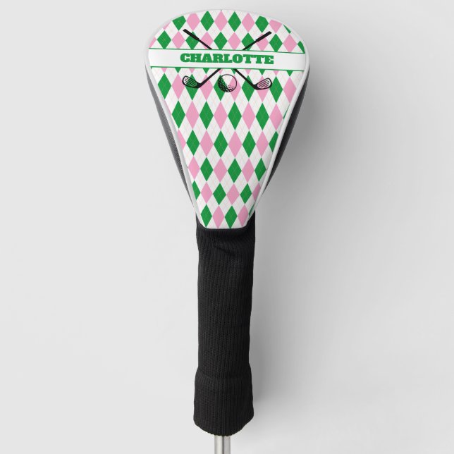 Last Swing Golf Bachelorette Pink Green Head Cover (Front)