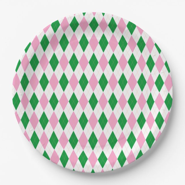 Last Swing Golf Bachelorette Pink Green Paper Plates (Front)