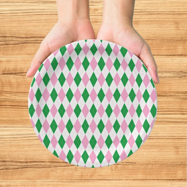 Last Swing Golf Bachelorette Pink Green Paper Plates (Creator Uploaded)