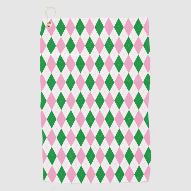 Last Swing Golf Bachelorette Pink Green Towel (Front)