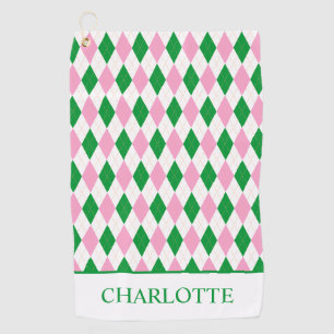 Last Swing Golf Bachelorette Pink Green Towel