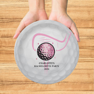 Last Swing Golf Bachelorette Pink  Paper Plates