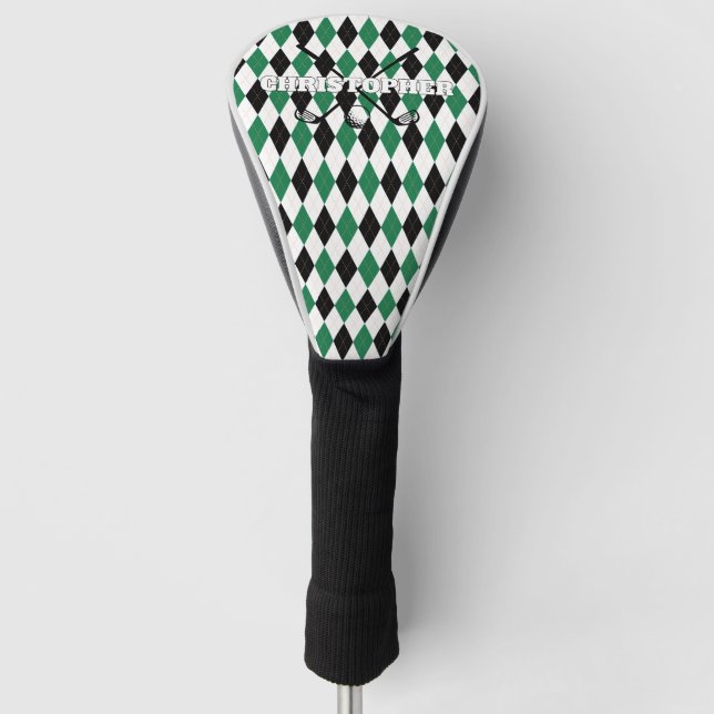 Last Swing Golf Country Club Bachelor Black Green Head Cover (Front)