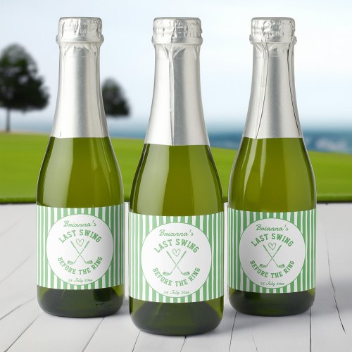 Last swing golf country club Bachelorette favor Sparkling Wine Label
