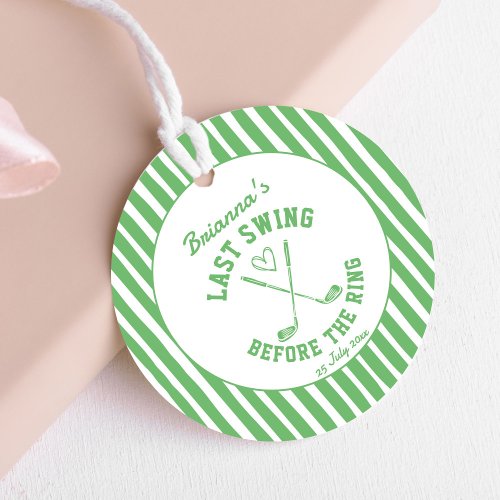 Last swing golf country club Bachelorette favors Favor Tags