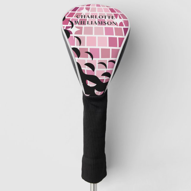 Last Swing Golf Pink Disco Ball Bachelorette  Head Cover (Front)