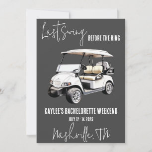 Last Swing, Golfing Bachelorette Weekend Party Invitation