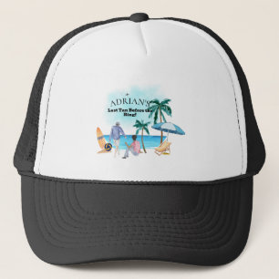 Last Tan Coast Beach Bachelorette Party Trucker Hat