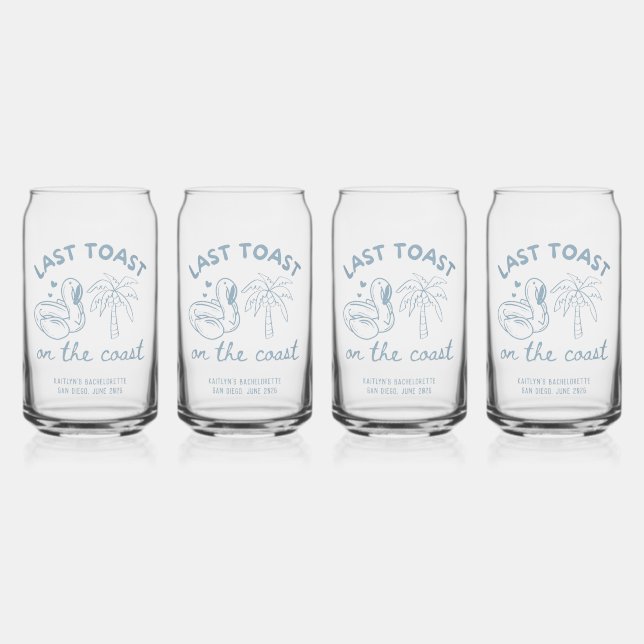 Last Toast Bachelorette Party Favor Can Glass (Front)