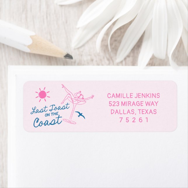 Last Toast Beach Bachelorette Return Label (Insitu)