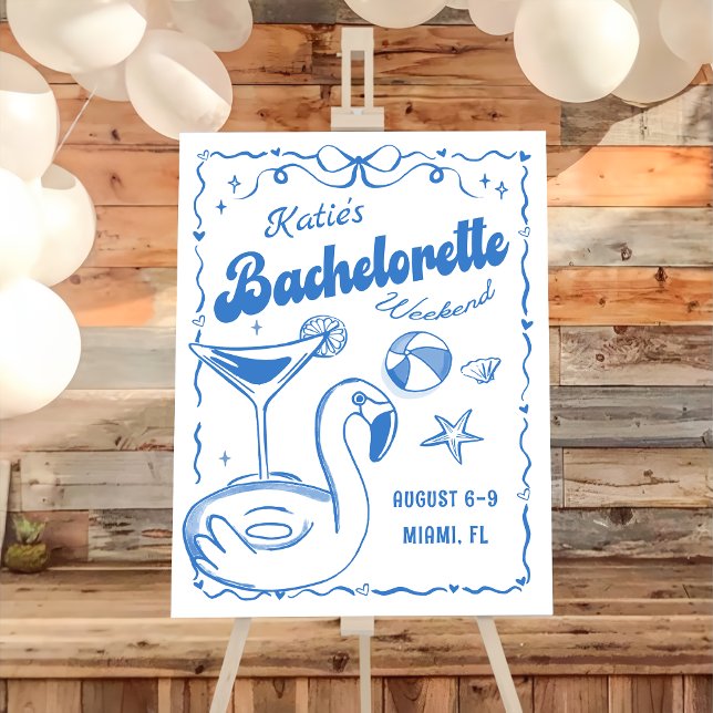 Last Toast Beach Bachelorette Weekend Welcome Foam Board (Creator Uploaded)