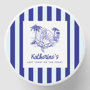 Last Toast Blue Stripes Mermaid Bachelorette Party Mini Candle Favors