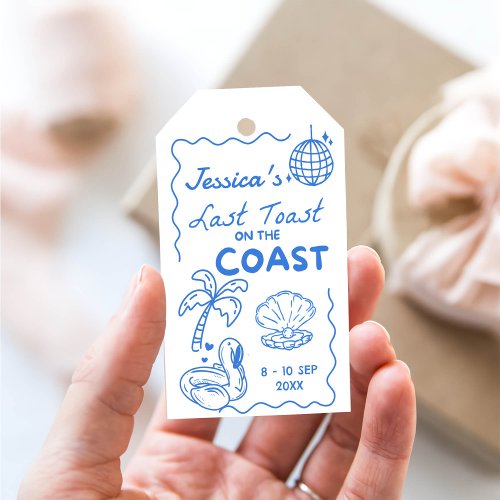 Last Toast Coast Beach Bachelorette Party Gift Tags