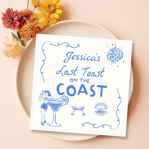 Last Toast Coast Beach Bachelorette Party Napkins