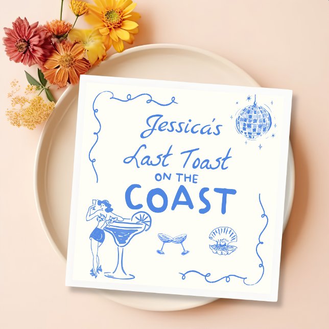 Last Toast Coast Beach Bachelorette Party Napkins (Creator Uploaded)