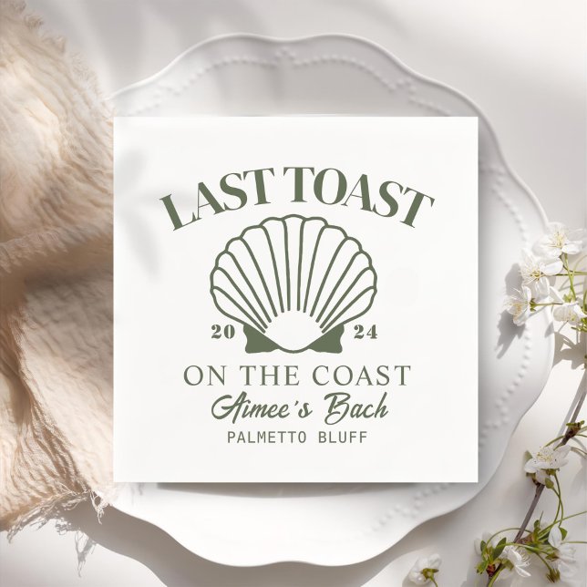 Last Toast Coast Beach Bachelorette Party Napkins (Creator Uploaded)