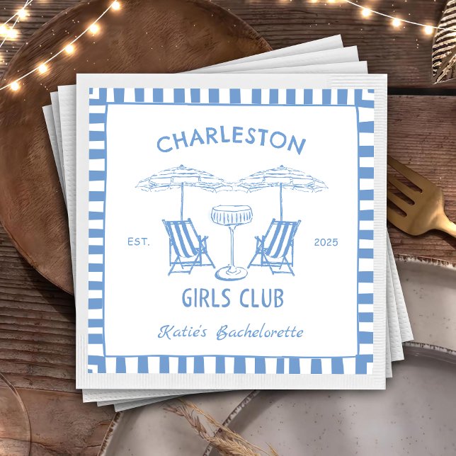 Last Toast Coast Beach Bachelorette Party Paper Dinner Napkins (Creator Uploaded)