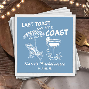 Last Toast Coast Beach Bachelorette Party Paper Dinner Napkins