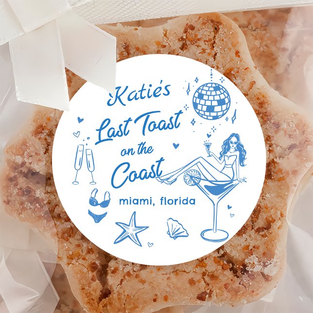 Last Toast Coast Beach Blue Bachelorette Sticker (Creator Uploaded)