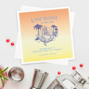 Last Toast Cowgirl Mermaid Coastal Bachelorette  Napkins