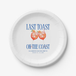 Last Toast on the Coast Aperol Spritz Bachelorette Paper Plates