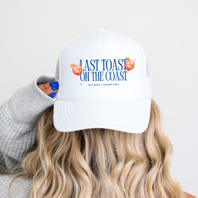 Last Toast on the Coast Aperol Spritz Bachelorette Trucker Hat (Creator Uploaded)