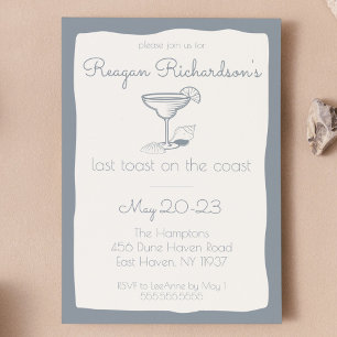 Last Toast on the Coast Bachelorette Beach Weekend Invitation