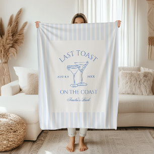 Last Toast on the Coast Bachelorette Fleece Blanket