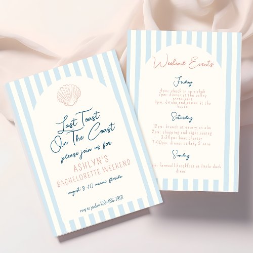 Last Toast On the Coast Bachelorette Invitation