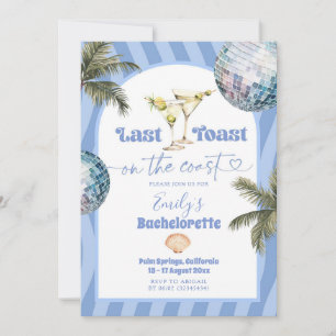 Last toast on the coast Bachelorette Itinerary Invitation