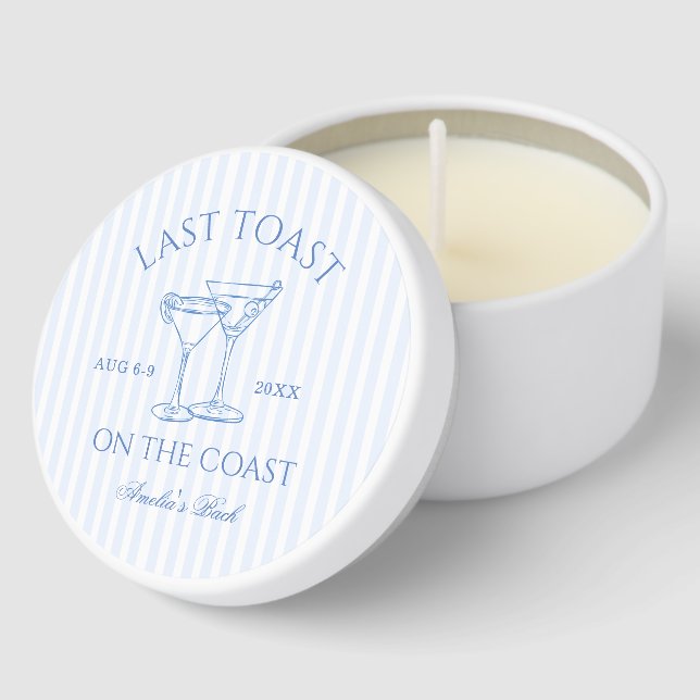 Last Toast on the Coast Bachelorette Mini Candle Favors (Corner)