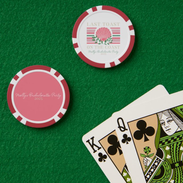 Last Toast on the Coast – Bachelorette Nautical Poker Chips (Poker Table (Double))