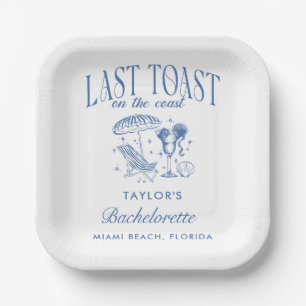 Last Toast on the Coast Bachelorette Paper Plates