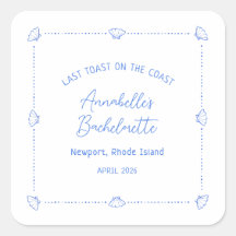 Last Toast on the Coast Bachelorette Party Blue