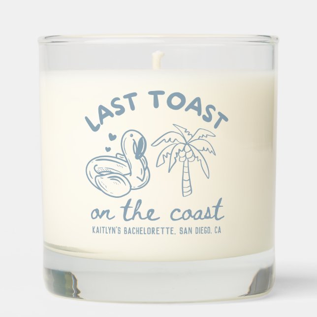 Last Toast on the Coast Bachelorette Party Candle (Front)