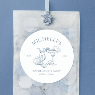 Last Toast On The Coast Bachelorette Party Classic Round Sticker