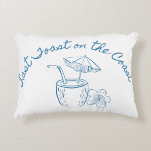 Last Toast on the Coast Bachelorette Party Design Accent Pillow