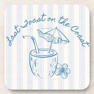 Last Toast on the Coast Bachelorette Party Design Beverage Coaster