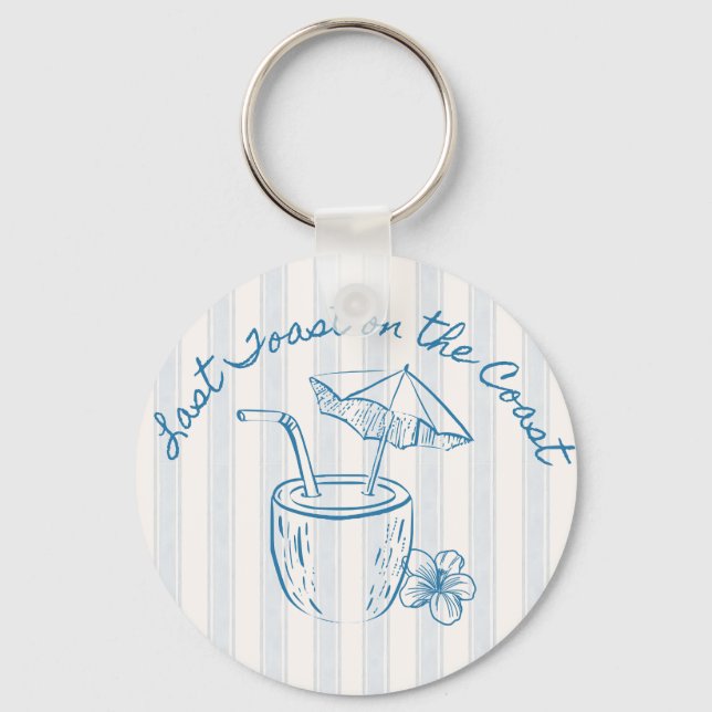 Last Toast on the Coast Bachelorette Party Design  Keychain (Front)