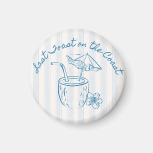 Last Toast on the Coast Bachelorette Party Design Magnet