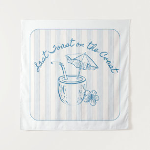 Last Toast on the Coast Bachelorette Party Design Tapestry